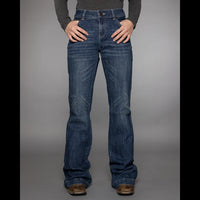 CC Western Women's Wide Leg Stretch Trouser Jean in Dark Wash