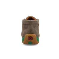 Twisted X Kid's Chukka Driving Moc in Deep Taupe & Kelly Green