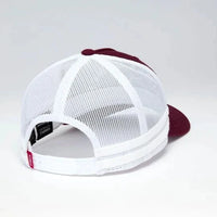 Kimes Ranch Cantor Ball Cap in Burgundy & White