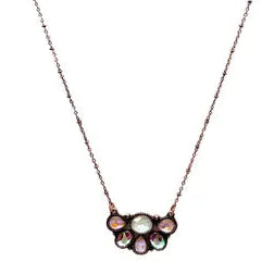 16" Western Iridescent Crystal Copper Necklace