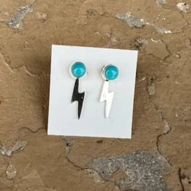 Sterling Silver & Turquoise Bolt Stud Earrings