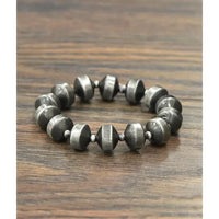 Rondelle 12mm Navajo Inspired Pearl Stretch Bracelet