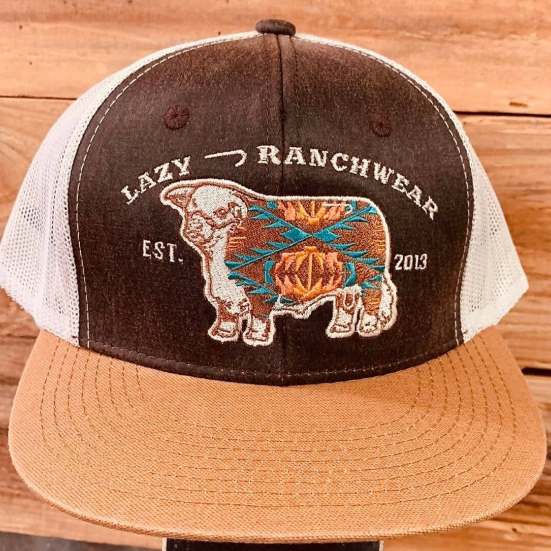 Lazy J Ranch Wear Apache Hereford Cap-Brown and Putty