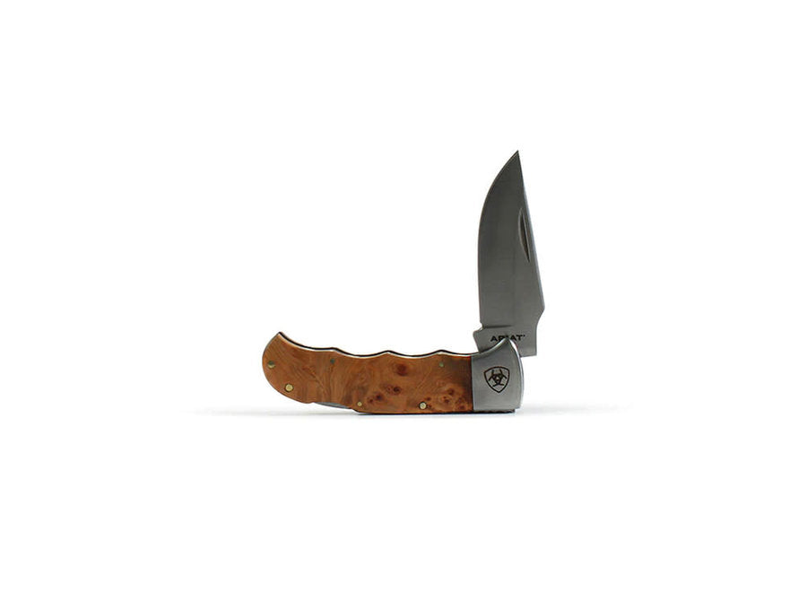Ariat Natural Burl Wood Handle Pocket Knife