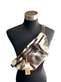 Vintage Cowhide Fanny Pack Sling in Brown