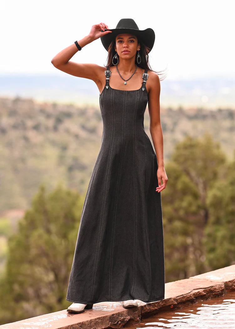 Rock N Roll Women's Black Buckle Maxi Dress - Size: S Rock N Roll Women's Black Buckle Maxi Dress - Size: S