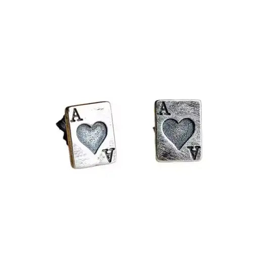 Ace Silver Stud Earrings