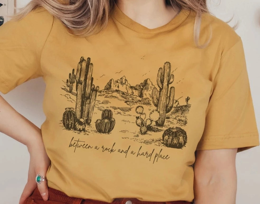 "Between A Rock And A Hard Place"  Women's Graphic Tee