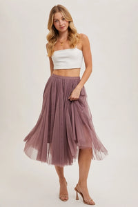 Women's Tulle Midi Skirt (Available in Two Colors)