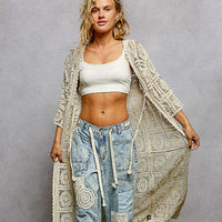 Women's Front Tie Crochet Duster