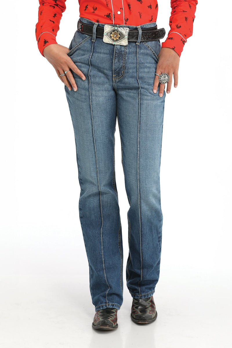 Cruel Women's Quinn Relaxed Straight Jean in Medium Stonewash