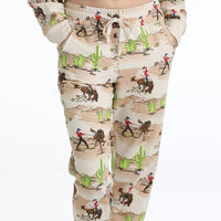 Cruel Women's Cowboy Print Jogger Pant in Cream