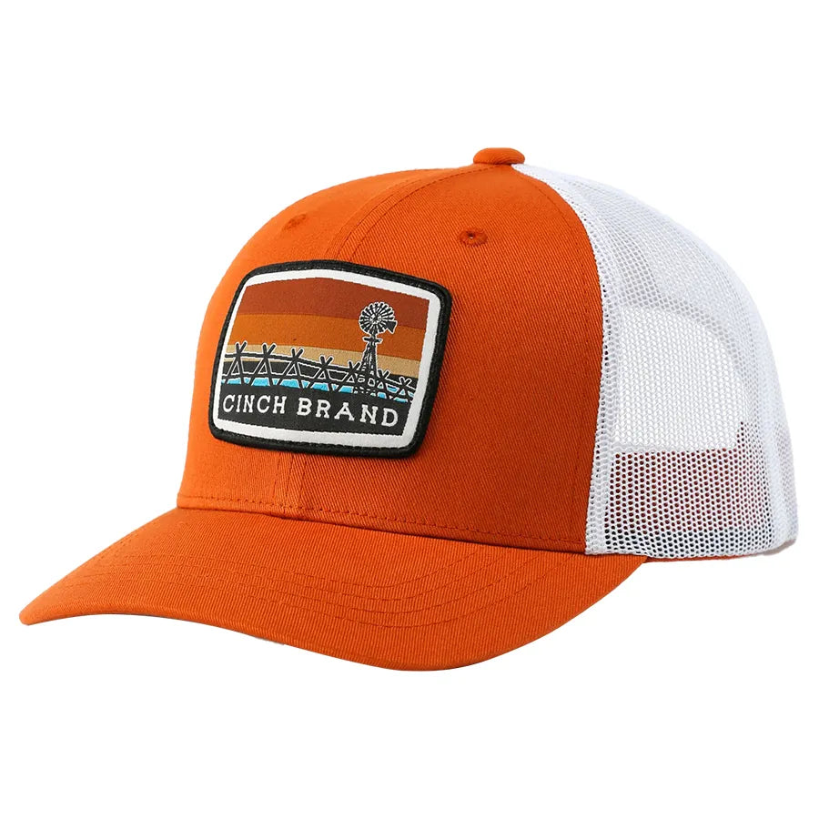 Cinch Logo Flex Fit Burnt Orange Trucker Cap – Branded Country Wear