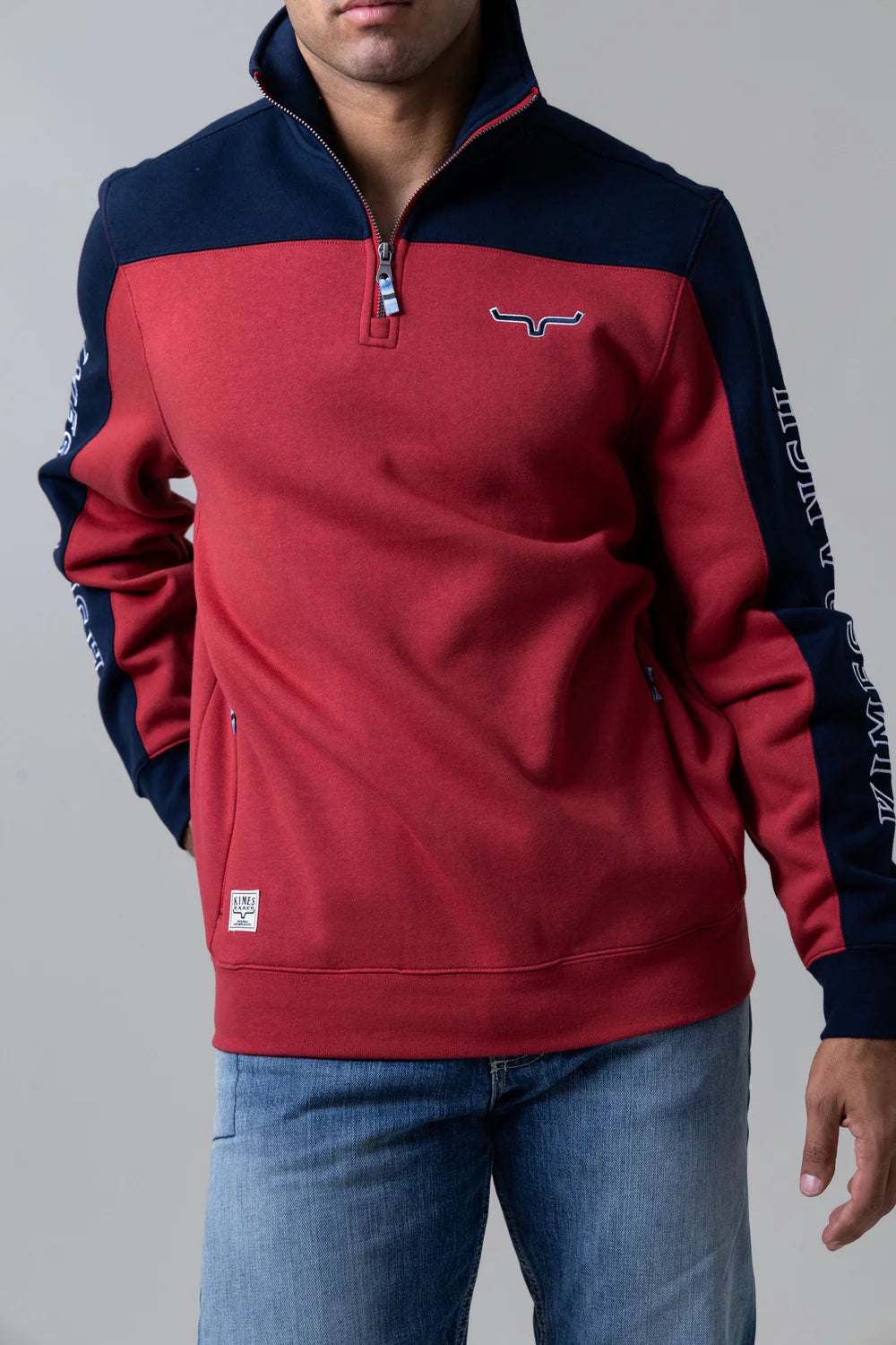 Kimes Ranch Men's Competitor Quarter Zip Sweatshirt in Red