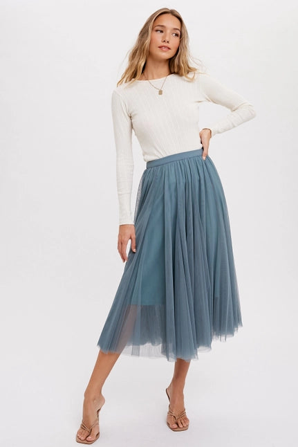 Women's Tulle Midi Skirt (Available in Two Colors)