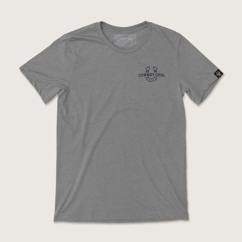 Cowboy Cool "Outlaw Stables" Graphic Tee in Deep Heather