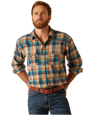 Ariat Men's Henrick Retro Fit Long Sleeve Flannel Western Snap Shirt