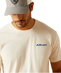 Ariat Men's Aztec Shield Logo T-Shirt in Off White