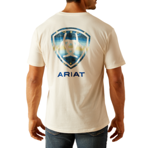 Ariat Men's Aztec Shield Logo T-Shirt in Off White