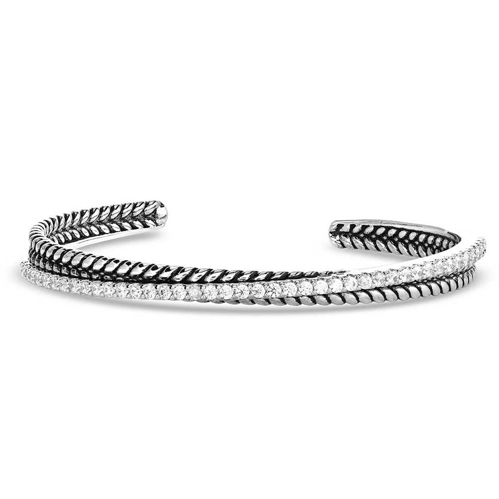 Montana Silversmiths Crystal Crossover Cuff Bracelet
