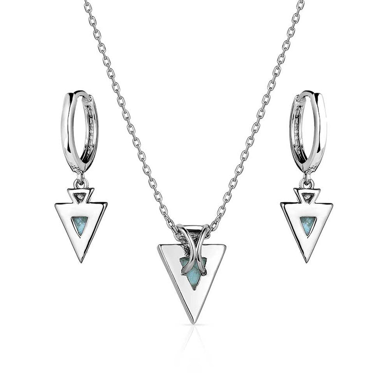 Montana Silversmiths Pointed Path Turquoise Jewelry Set