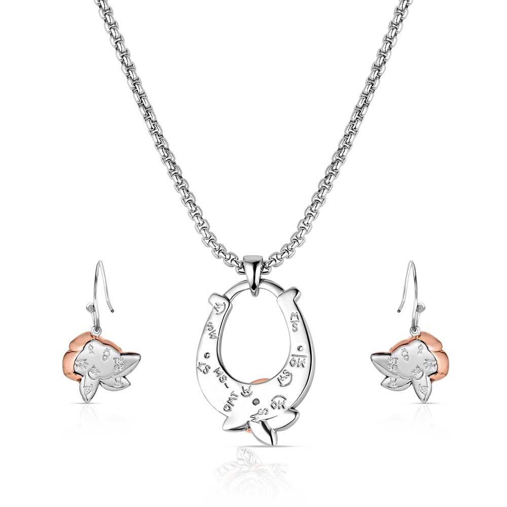 Montana Silversmiths Ride for the Roses Jewelry Set