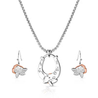 Montana Silversmiths Ride for the Roses Jewelry Set