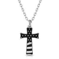 Montana Silversmiths Inspirational Patriotism Cross Necklace
