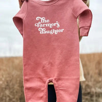 American Farm Co. Baby Girl's "The Farmers Daughter" Jumpsuit in Mauve