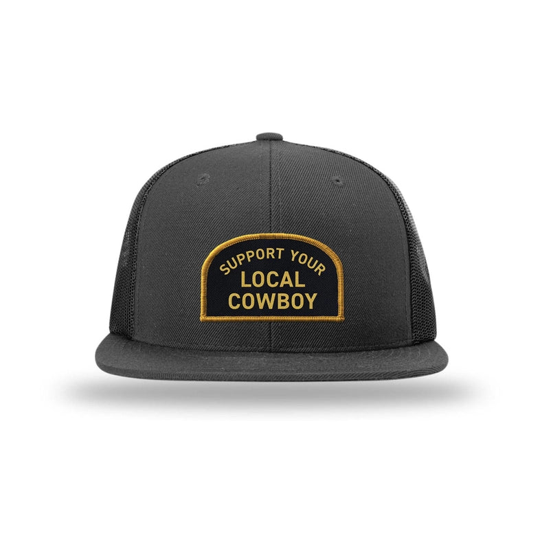 Cowboy Cool "Support Your Local Cowboy" Trucker Hat in Black