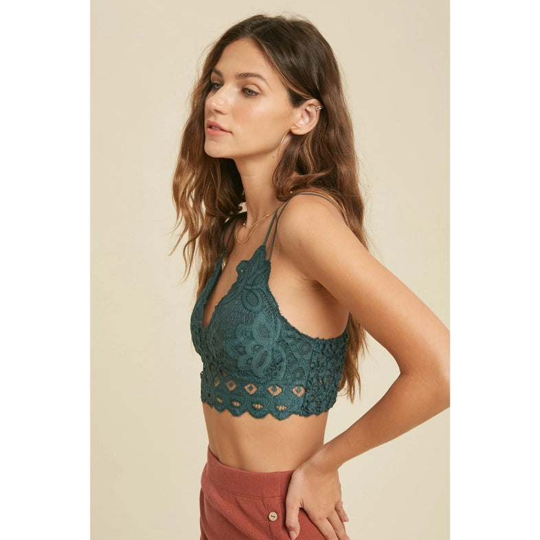 Double Strap Scalloped Lace Bralette (5 Colors Available)