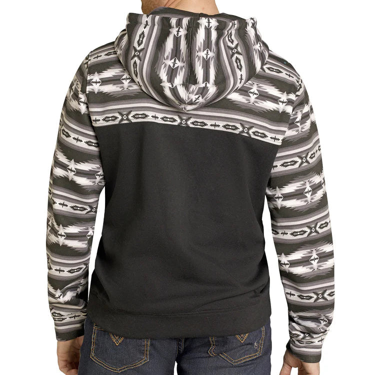 Rock & Roll Denim Men's Color Block Hoodie in Black