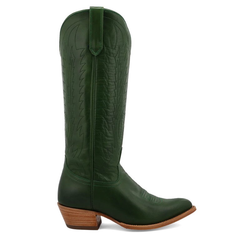 Black Star Women's 15" Snip Toe Boot in Emerald Green