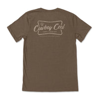 Cowboy Cool "Vintage Beer" Graphic Logo Tee in Heather Brown