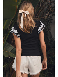 Women's Square Neckline Ribbed Knit Tank in Black (Available in Regular and Plus Sizes)