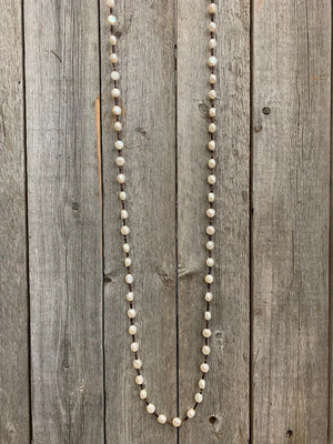 J Forks Pearl & Brown Pin Shell Wrap Necklace