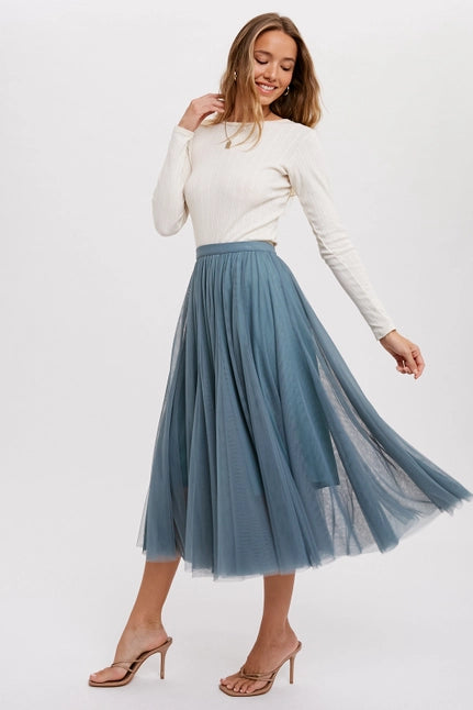 Women's Tulle Midi Skirt (Available in Two Colors)