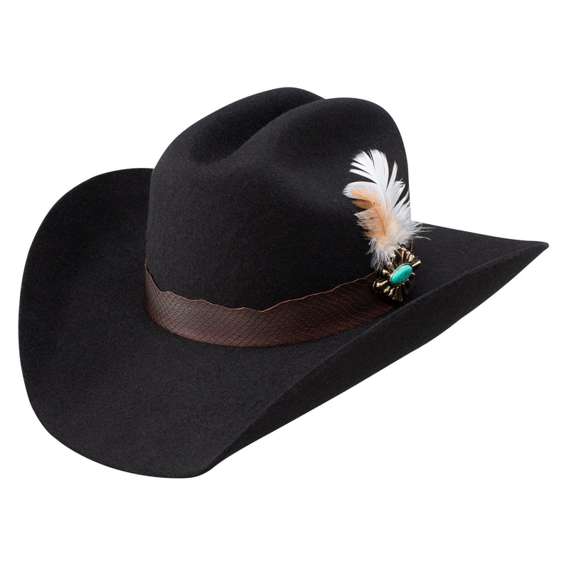 Charlie 1 Horse Saddle Up Fashion Wool Felt Hat in Black