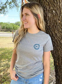 Fast Back Women's Classic Logo T-Shirt in Heather Grey