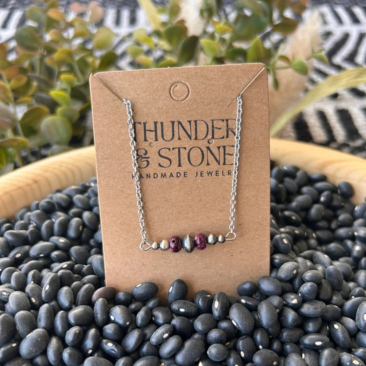 Thunder & Stone Dainty Purple Spiny Oyster & Sterling Silver Saucer Choker