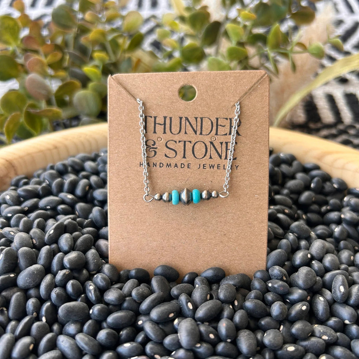 Thunder & Stone Dainty Kingman Turquoise & Sterling Silver Saucer Choker