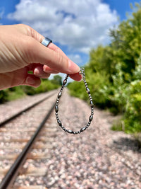 Thunder & Stone Sterling Silver Navajo Inspired Torpedo and Pearl Beaded Bracelet