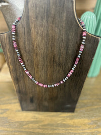 Genuine Spiny Oyster and Navajo Pearl Necklace ( 3 Colors Available)