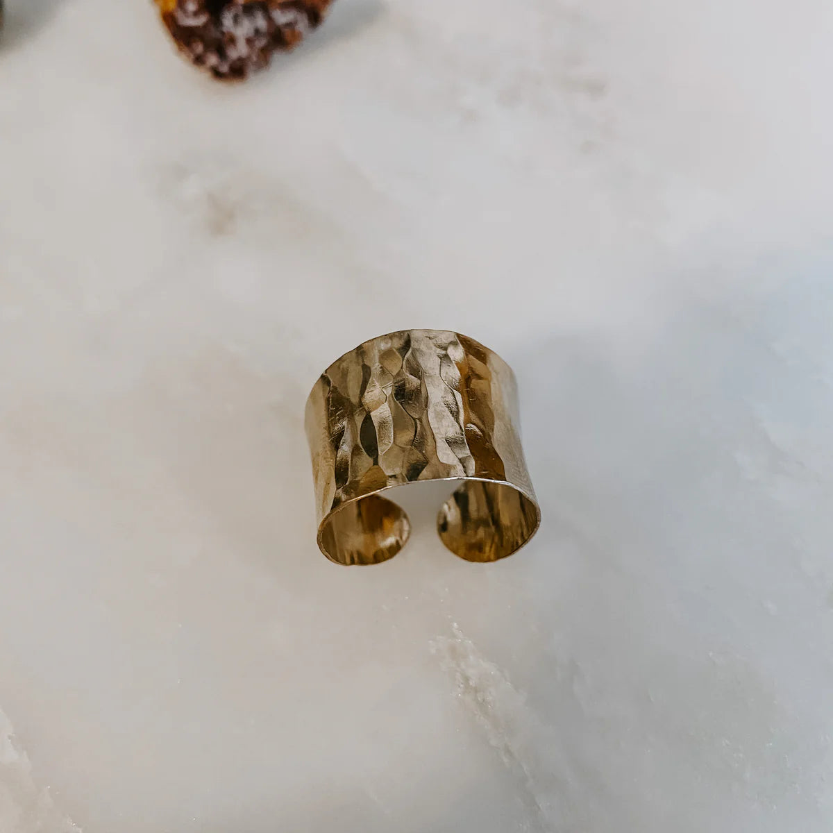 Derive 14k Gold Filled Wide Hammered Cuff Ring