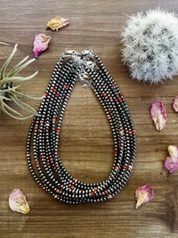 14" Sterling Silver Pearl and Red Spiny Oyster Choker