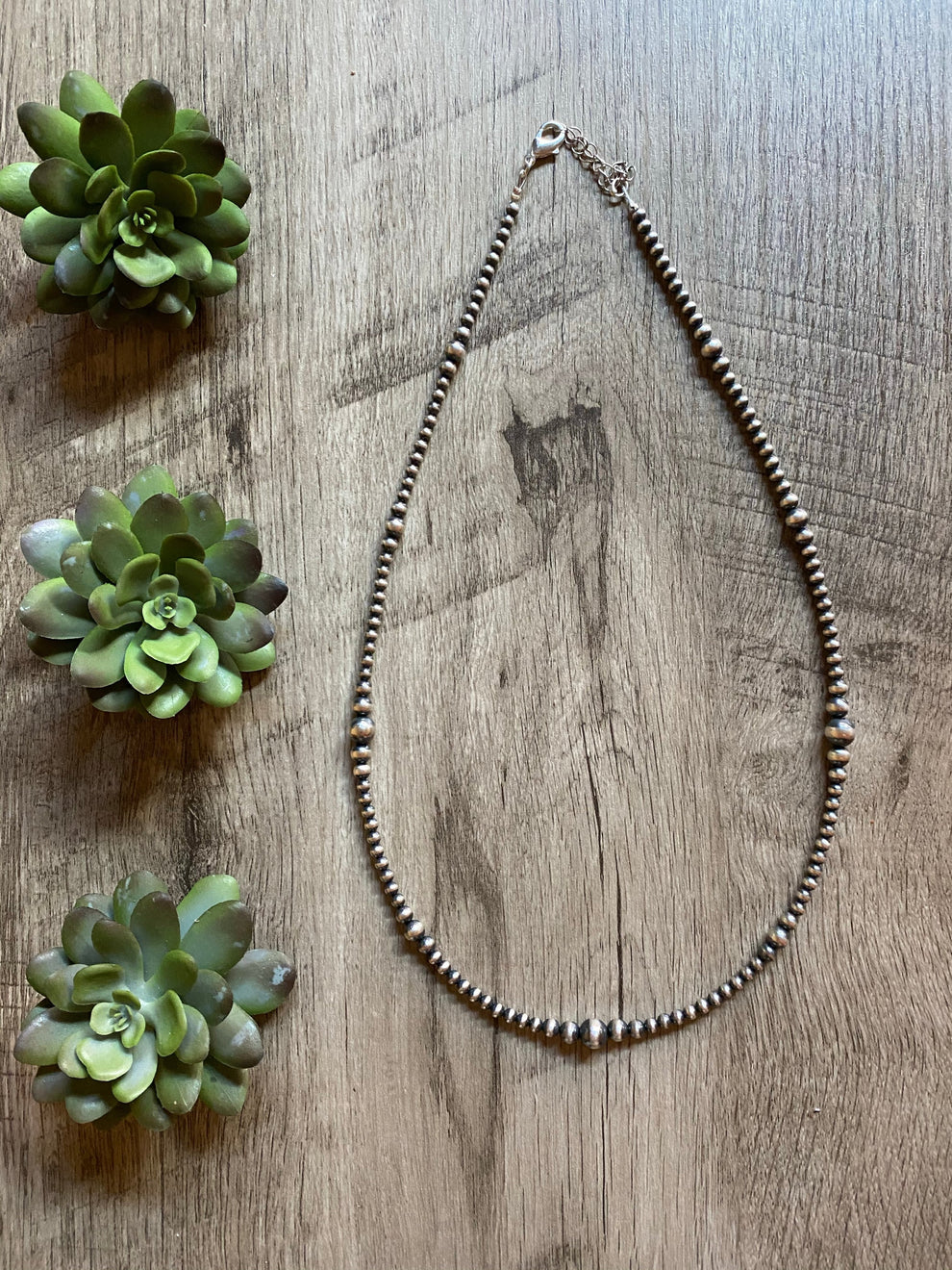 22" Graduated Sterling Silver Pearl Necklace