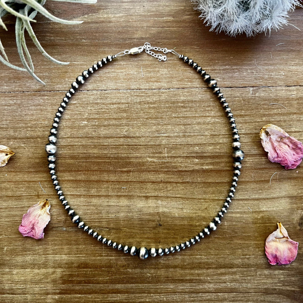 15" Graduated Sterling Silver Pearl Choker