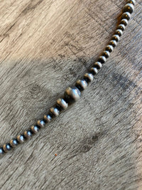 22" Graduated Sterling Silver Pearl Necklace