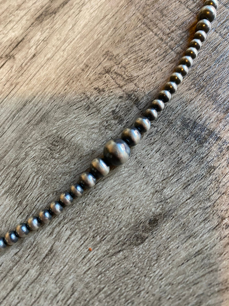 22" Graduated Sterling Silver Pearl Necklace