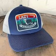Lazy J Ranch Wear Navy and Tan Sunrise Cactus Bull Cap